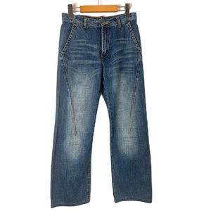 Y2K Vintage Braxton America Skate Straight Leg Cargo Jeans sz 6 Blue Grunge 90s